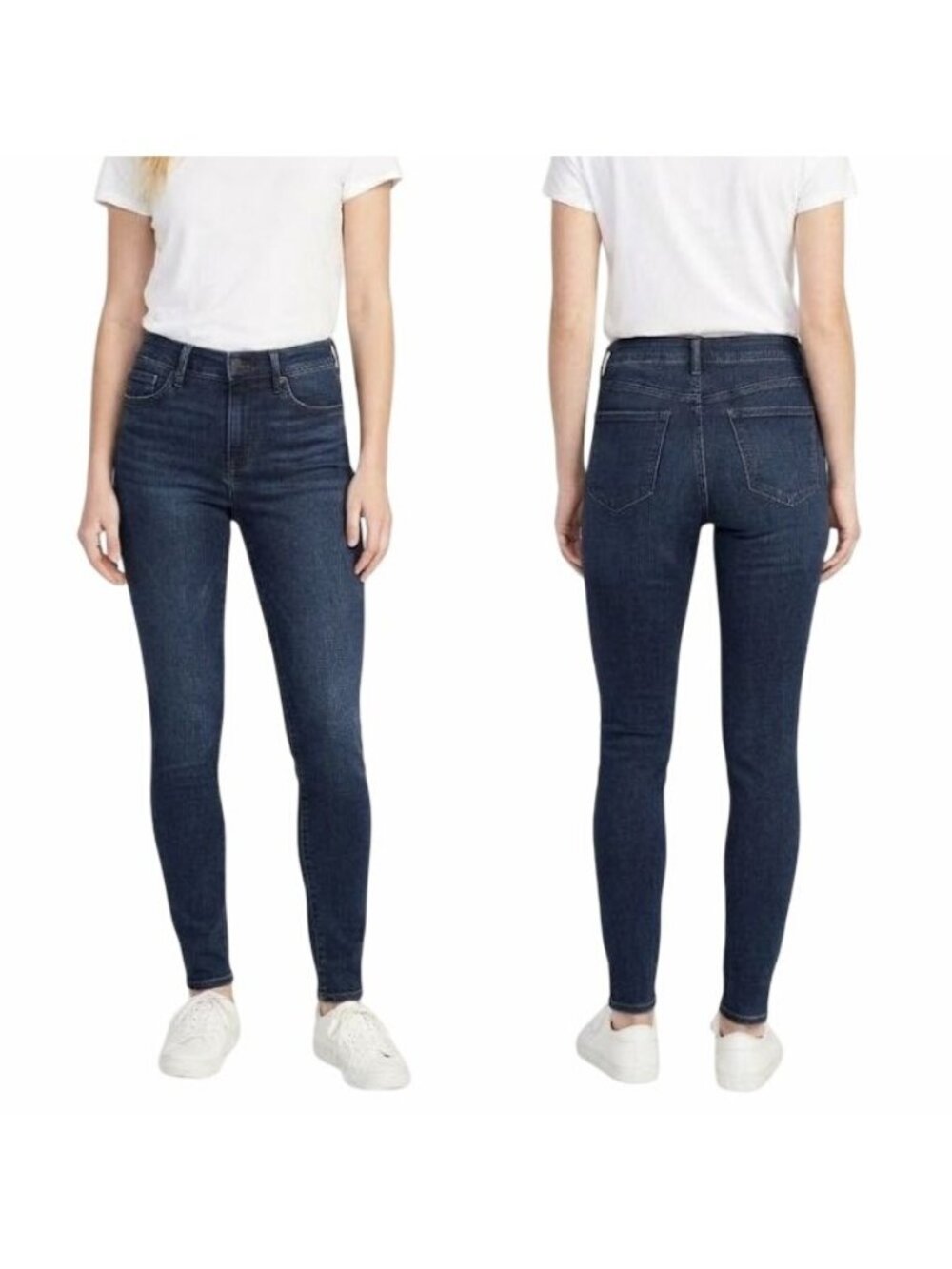 ⭐Old Navy Women Mid Rise Dark Wash Rockstar Super Skinny Tall Jeans Size 4 New
